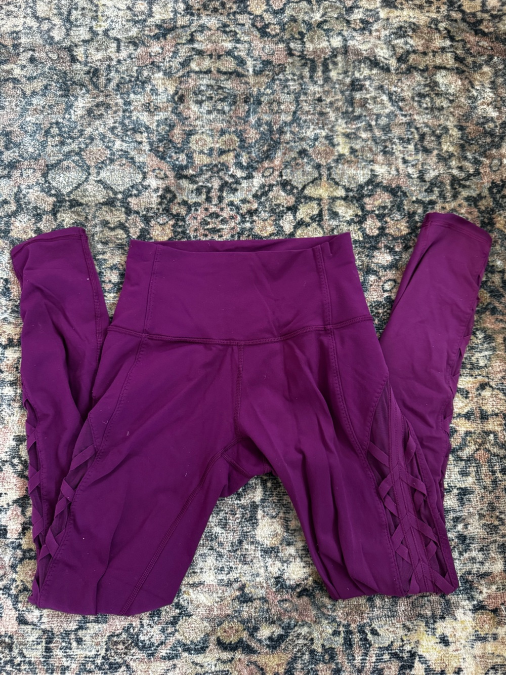 lululemon athletica Deep Plum High-Rise Leggings with Side Lattice